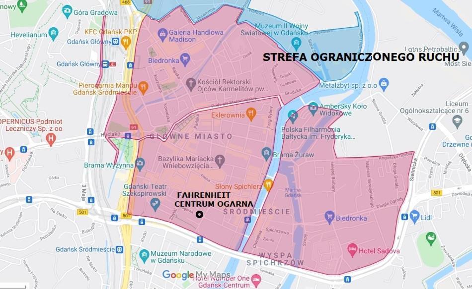 Fahrenheit Centrum Ogarna Gdańsk Kültér fotó